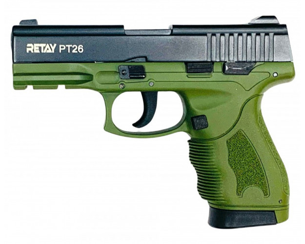 СХП Охолощенный пистолет Retay PT26 Full-auto Taurus, кал. 9 мм, зеленый